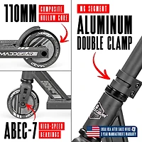 Pro Stunt Scooter for Kids Ages 8 - 12 – Lightweight Durable Trick Scooter for Skatepark and Street – Madd Gear MG3