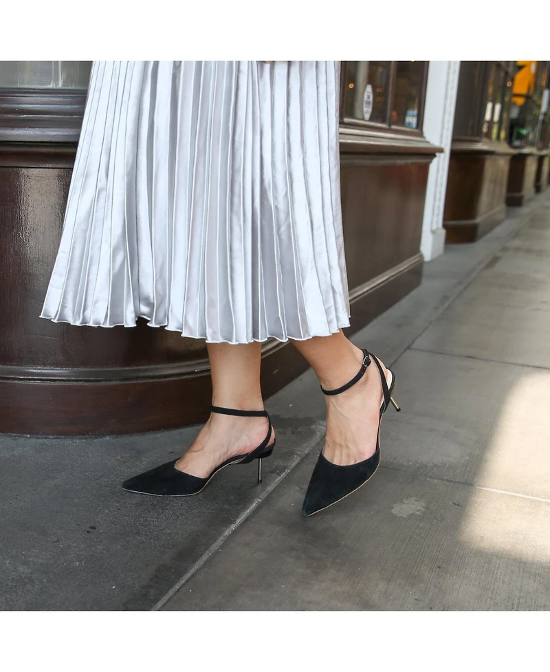 Alterre Women's Black Suede Marilyn Customizable Stilettos