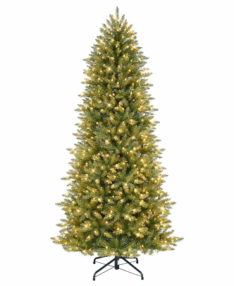 Puleo 7.5FT Pre-Lit Slim Franklin Fir Artificial Christmas Tree
