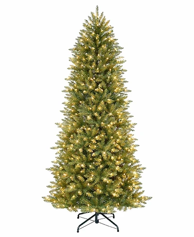 Puleo 7.5FT Pre-Lit Slim Franklin Fir Artificial Christmas Tree