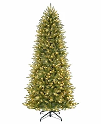Puleo 7.5FT Pre-Lit Slim Franklin Fir Artificial Christmas Tree