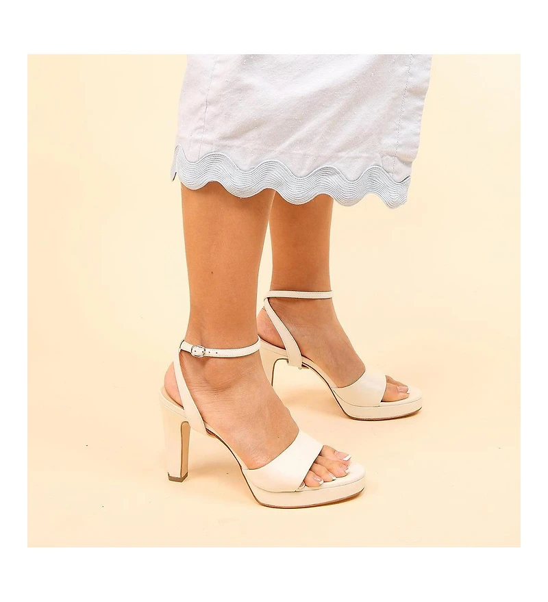 Alterre Women's White Marilyn Customizable Bridal Platforms
