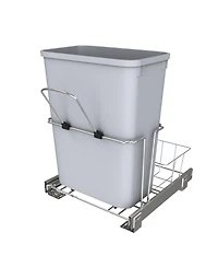 Rev-a-Shelf 32 qt. Universal Waste Container with Rear Basket, Rukd-1432RB-1
