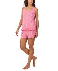 Cuddl Duds Women's Printed Sleeveless Boxer Pajama Set
