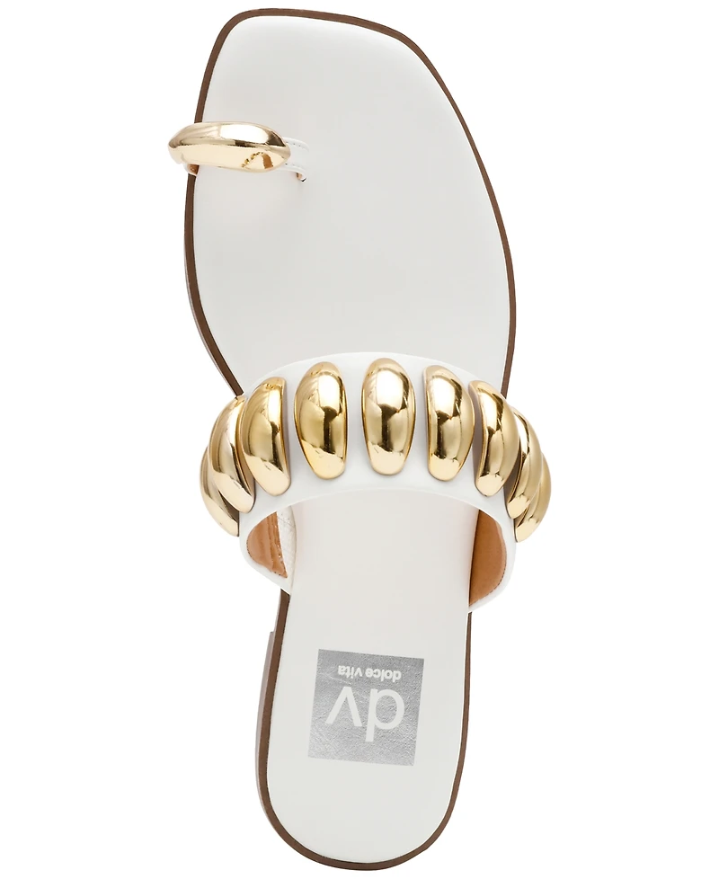 Dv Dolce Vita Women's Moon Embellished Thong Slide Flat Sandals