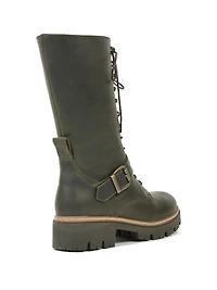 Strap Detail Mid Calf Boot