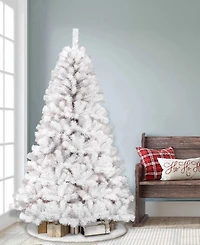 Puleo 7.5FT Pre-lit Nebraska Fir White Artificial Christmas Tree
