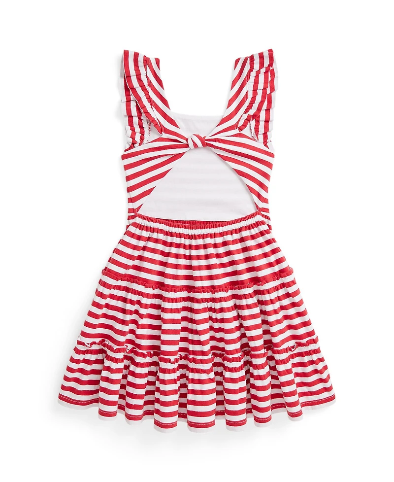 Polo Ralph Lauren Toddler and Little Girls Striped Ruffled Jersey Dress