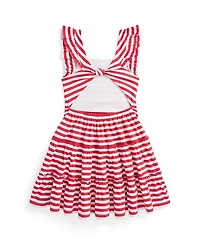 Polo Ralph Lauren Toddler and Little Girls Striped Ruffled Jersey Dress