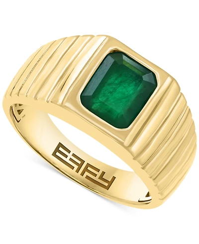 Effy Men's Tanzanite Rib Textured Ring (2-1/10 ct. t.w.) 14k Gold (Also Emerald)