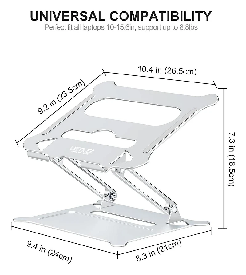 Laptop Notebook Stand Holder Adjustable Laptop Stand Portable Laptop Riser Compatible with MacBook Air Pro Hp Dell Xps Lenovo All Laptops 10-15.6"