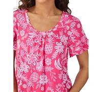 Cuddl Duds Women's Short-Sleeve Cropped Pajama Set