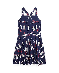 Polo Ralph Lauren Big Girls Sailboat-Print Jersey Dress