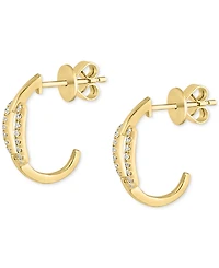 Lali Jewels Diamond Link Small Hoop Earrings (1/6 ct. t.w.) in 14k Gold