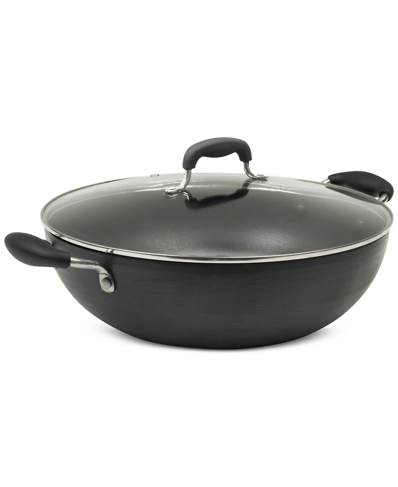 Sedona Kitchen 12.5" Hard-Anodized Nonstick Wok & Lid