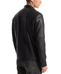 Michael Kors Men's Leather Racer Jacket, Created for Macy's