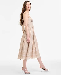 Row A Juniors' Eyelet-Embroidered Tiered Midi Dress
