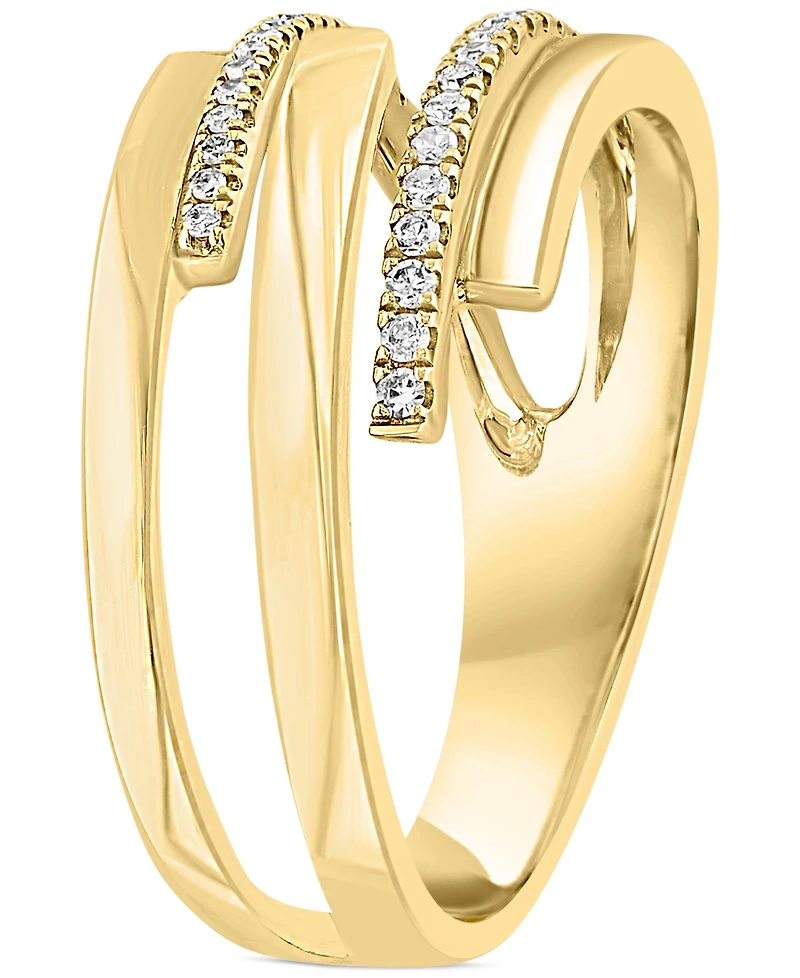 Lali Jewels Diamond Asymmetrical Multirow Statement Ring (1/6 ct. t.w.) in 14k Gold
