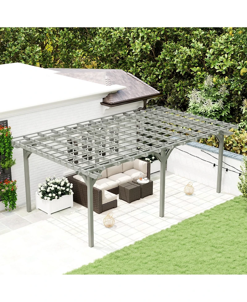 Outsunny 12' x 16' Wooden Pergola, Outdoor Gazebo for Vines,