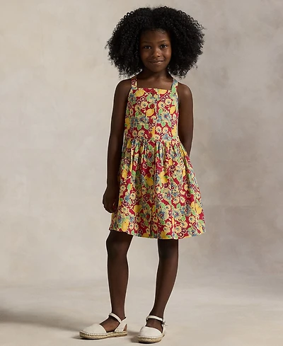 Polo Ralph Lauren Toddler and Little Girls Lemon-Floral Slub Dress