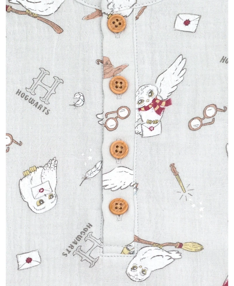 Harry Potter Baby Boys Hedwig Henley Sleeveless Romper
