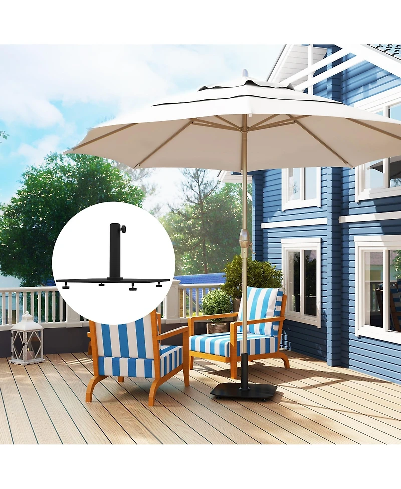 Outsunny Square Patio Umbrella Base, lbs Metal Sd