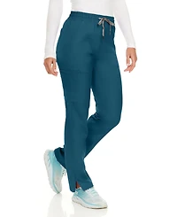 Medichic Petite Terri Stretch Straight Leg Six Pocket Cargo Scrub Pants, Ceil, X Large