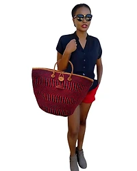 Resilient Handmade Sisal African Basket Tote Bag