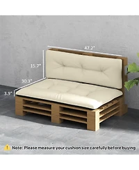 Outsunny 2 Seat Pallet Cushions 3.9 in. Sofa Cushions, Dark