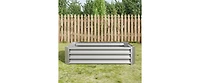 Galvanized Planter Bed,Galvanized Raised Garden Bed Kit, Galvanized Planter Raised Garden Boxes Outdoor, Oval Large Metal Raised Garden Beds for Veget