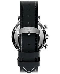 Timex Men's Quartz Analog Black Leather Watch, 40mm