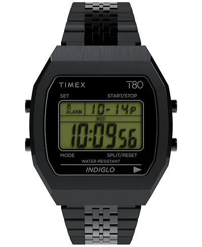 Timex Men's Quartz Digital Black Stainless Steel Watch, 36mm