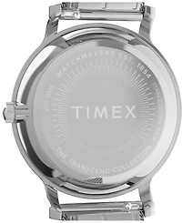 Timex Women's Quartz Analog Silver-Tone Stainless Steel Watch, 34mm