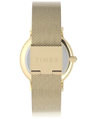 Timex Women's Quartz Analog Gold-Tone Stainless Steel Watch, 34mm