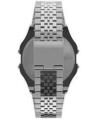 Timex Men's Quartz Digital Silver-Tone Stainless Steel Watch, 34mm