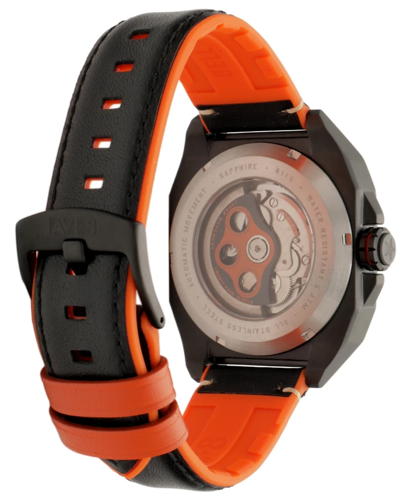 Avi-8 Men's Bell X-1 Machbuster Automatic Rubber and Leather Strap Watch
