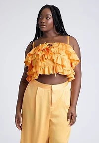 Eloquii Women's Ruffle Layered Top