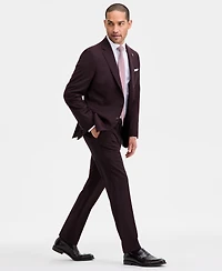Ted by Baker Men's Modern-Fit Bordeaux Wool-Blend Suit Separate Jacket