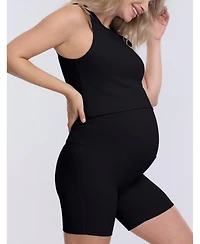 Motherhood Maternity Crew Neck Racerback Cropped Tank
