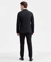 Ted By Ted Baker Mens Modern Fit Black Solid Wool Blend Suit Separates