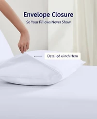 Luxury 100% Egyptian Cotton Pillowcases King Set of 2 - Classic Percale, Soft & Breathable, Fits Pillows