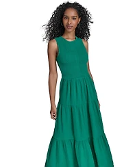 Calvin Klein Women's Cotton Smocked Tiered Maxi Dress