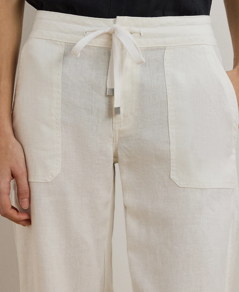 Lauren Ralph Petite 100% Linen Wide-Leg Pants