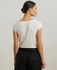 Lauren Ralph Lauren Petite Cotton-Blend Jersey Graphic Tee