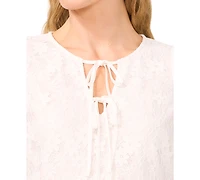 CeCe Women's Lace Split-Neck Peplum Tank