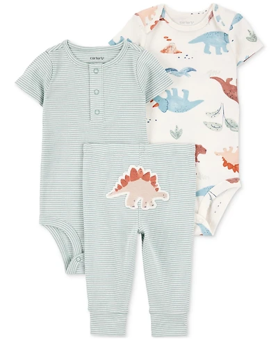 Carter's Baby Boys 3-Pc. Cotton Dinosaur Little Character Set