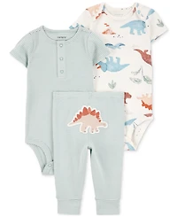 Carter's Baby Boys 3-Pc. Cotton Dinosaur Little Character Set