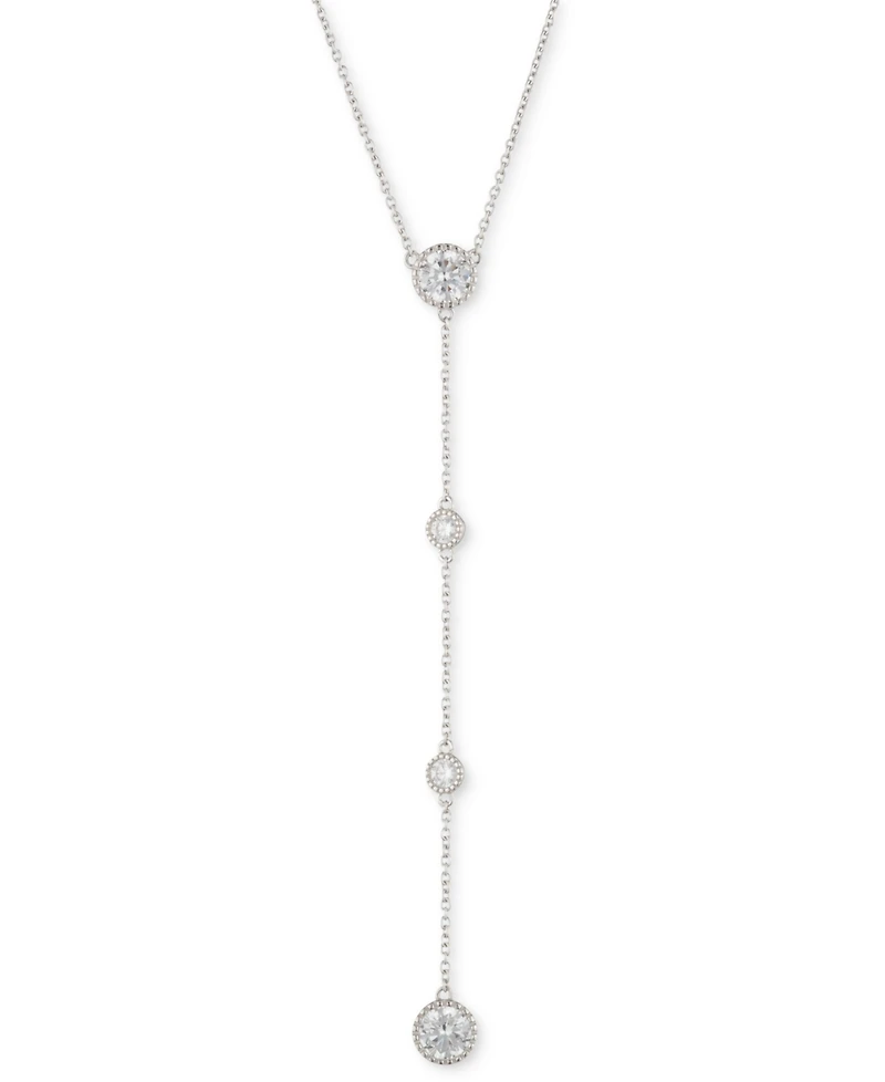 Lauren Ralph Lauren Sterling Silver Cubic Zirconia Lariat Necklace, 16" + 3" extender