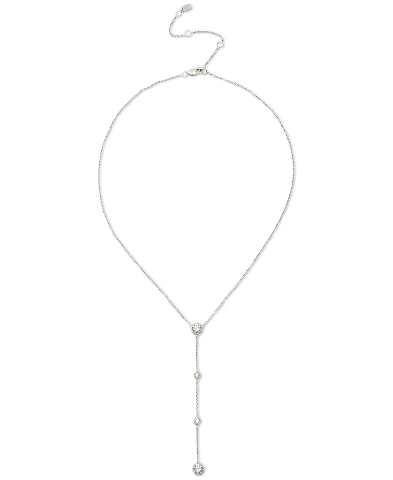 Lauren Ralph Lauren Sterling Silver Cubic Zirconia Lariat Necklace, 16" + 3" extender