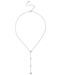 Lauren Ralph Lauren Sterling Silver Cubic Zirconia Lariat Necklace, 16" + 3" extender